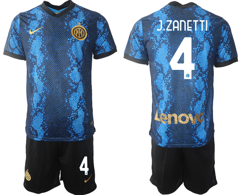 Men 2021-2022 Club Inter Milan home blue #4 Nike Soccer Jersey